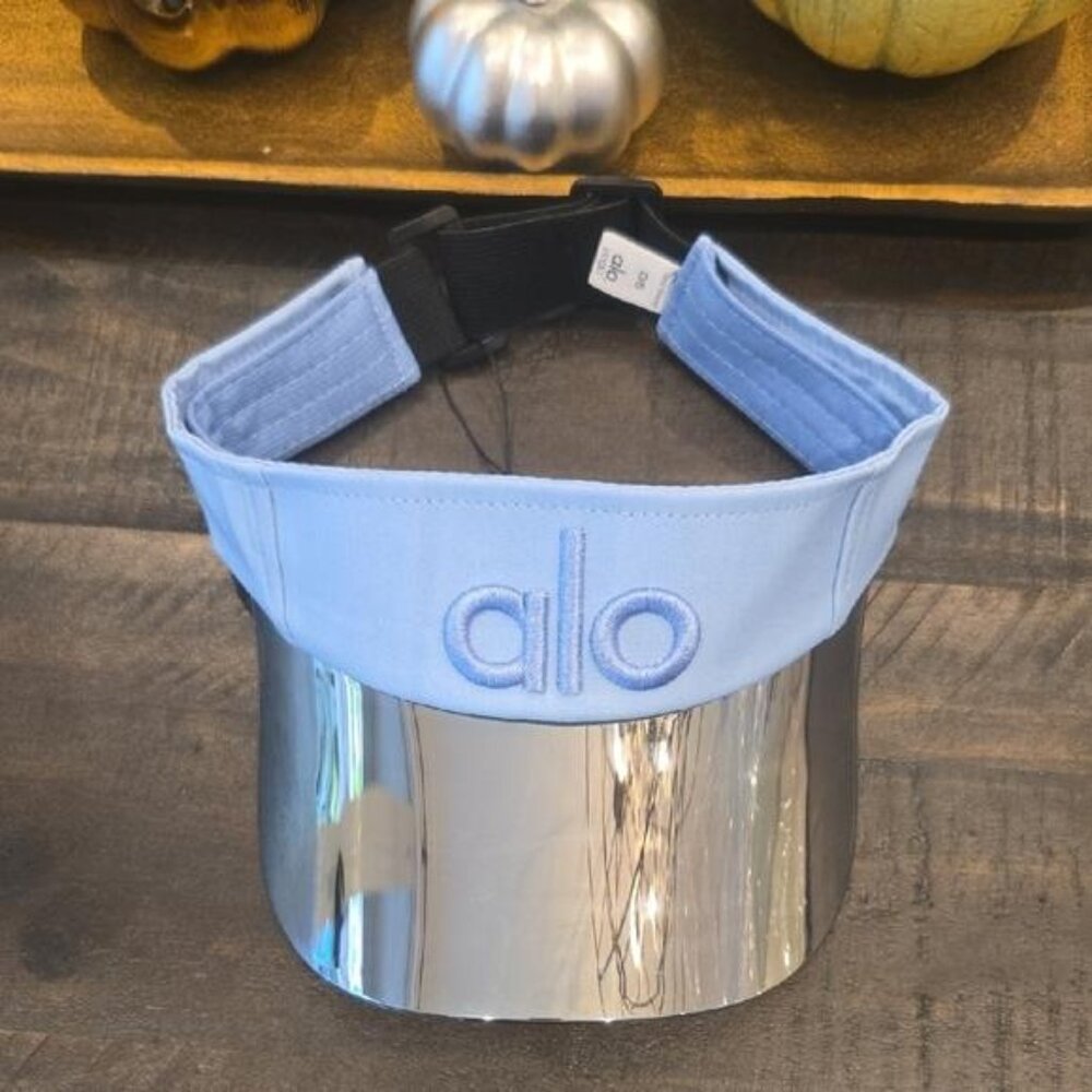 ALO Yoga Light Blue Visor with Metallic Silver Shield